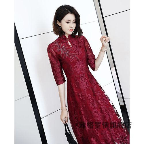 雅格罗伊婚礼妈妈装高档礼服夏季婚宴礼服妈妈晚喜婆婆连衣裙平时可穿