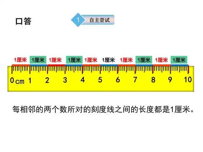 五 测量长度5.1 用厘米作单位量长度 (课件) 数学二年级上册-西师大版