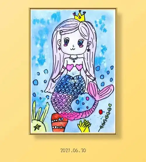 儿童画美人鱼简单画法 儿童画美人鱼简单画法简笔画