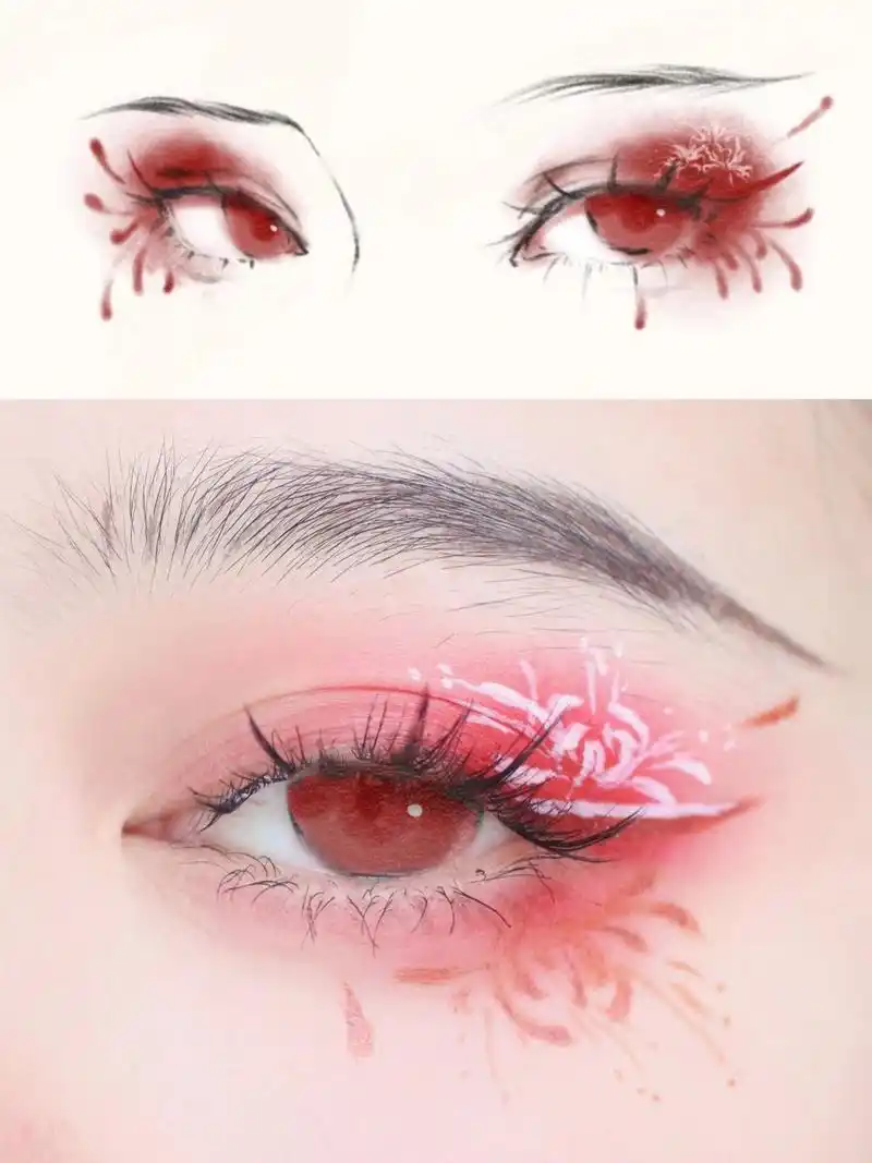 古风插画仿妆 彼岸花 美图来自我自己 原图放最后啦 本来是想老老实实