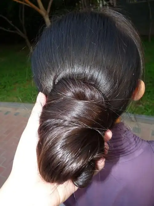 剪下漂亮女孩发质一流的及地长发-戈壁落日071#(72)