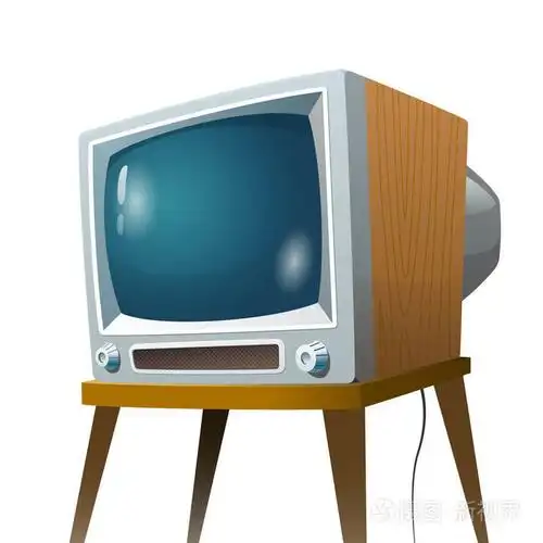 电视机向量例证.动画片五颜六色的被隔绝的图象在白色背景