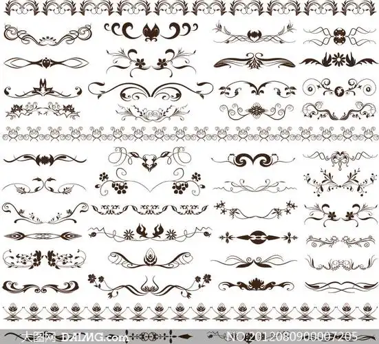 欧式对称花纹设计矢量素材