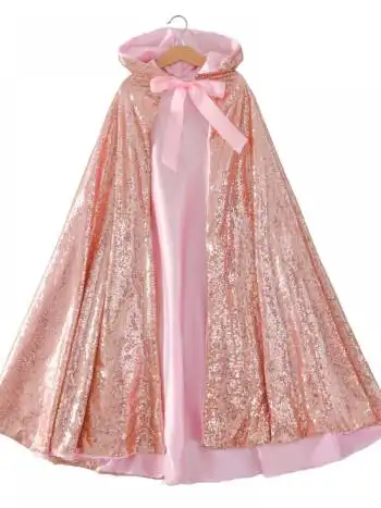 迪士尼长发公主裙女童春秋长袖粉色爱洛爱莎生日礼服冰雪奇缘艾莎