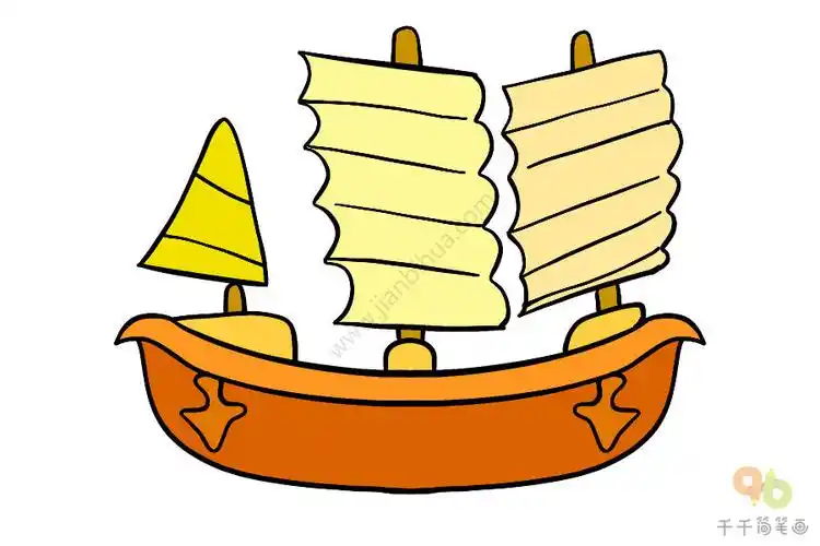 漂亮的帆船简笔画画法