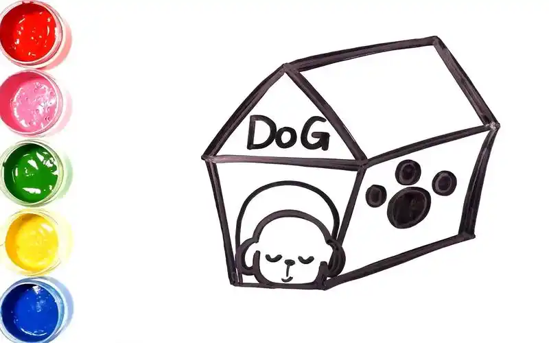 【简笔画】简笔画可爱萌宠小狗狗|教你如何画柯基犬和狗窝|儿童艺术