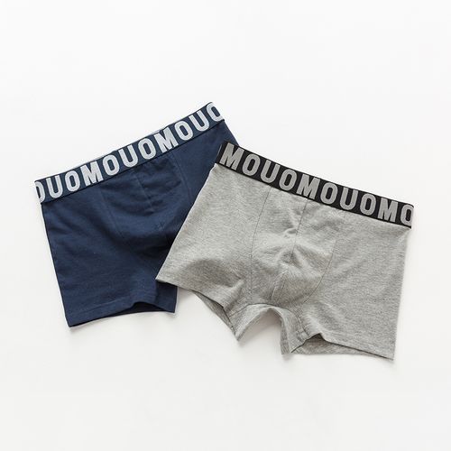 纯棉男士中腰内裤宽边弹力舒适透气宽松青年男生平角裤头四角短裤