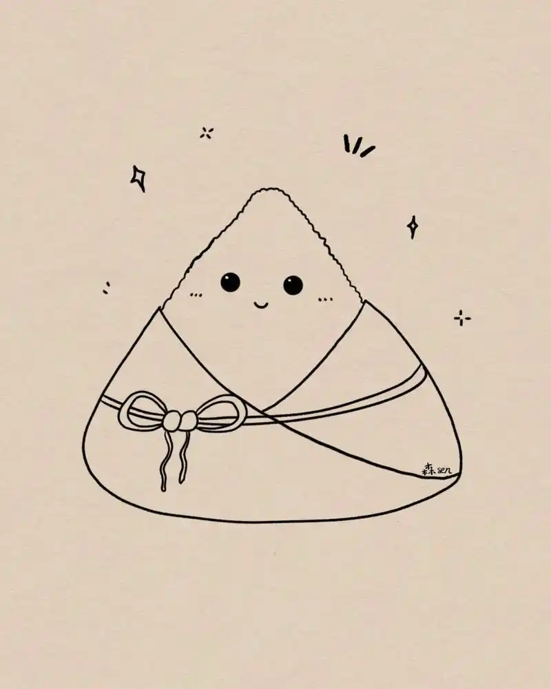 端午节粽子简笔画|附过程|手残党福音 简单好画的粽子简笔画,零基础