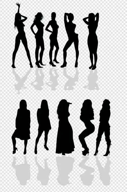 窈窕身材美女性感女人剪影