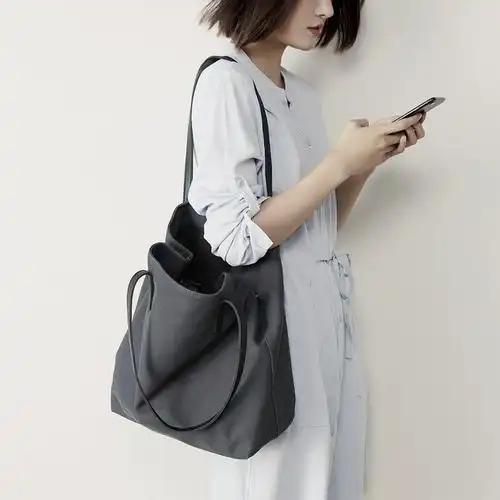 韩版文艺帆布包单肩包学院风简约百搭潮女大包包休闲子母包购物袋