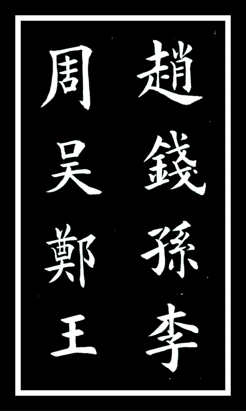 百家姓(欧楷)2021年元月