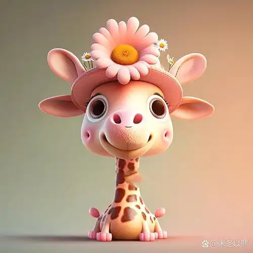 呆萌可爱的长颈鹿第四弹 粉色少女心