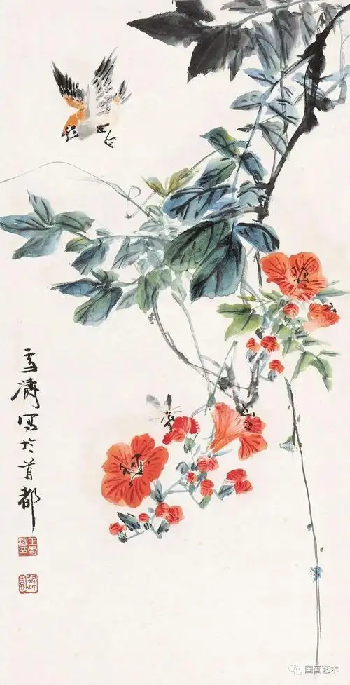 王雪涛画凌霄:清新灵妙 - 美篇