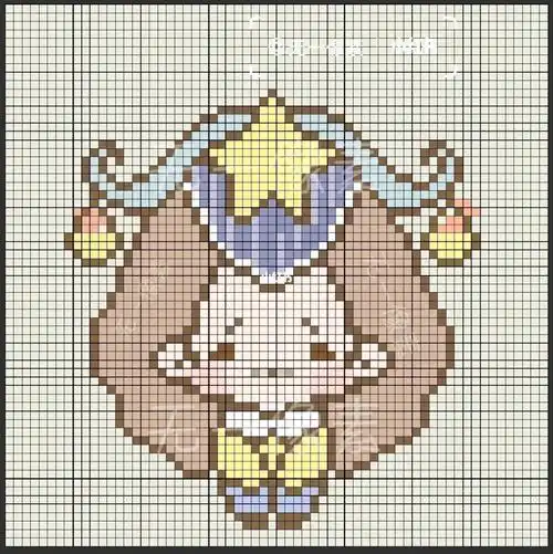 天秤座♎十二星座女孩像素图
