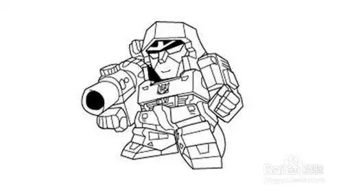 威震天油罐车简笔画