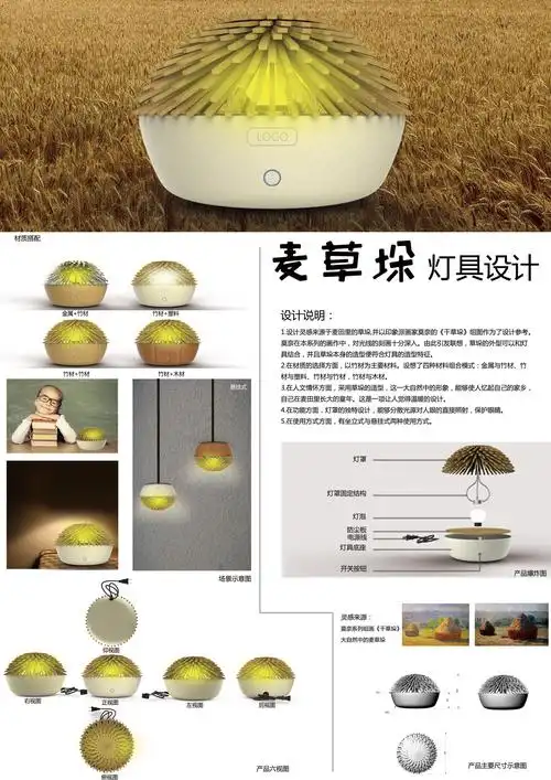 咖啡厅灯具设计——麦草垛灯具