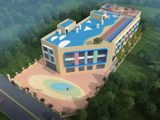 室外效果图-幼儿园鸟瞰