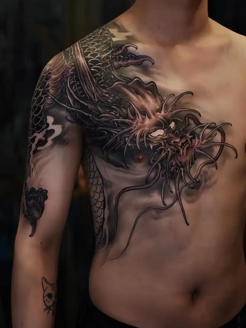 龙纹身 这是不是你小时候最渴望拥有的过肩龙 - 抖音