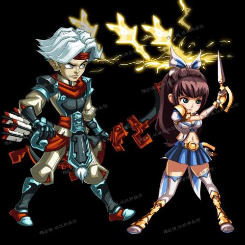 falsh 矢量游戏 小魔女法师人物技能动画 男弓箭手特效素材 文件