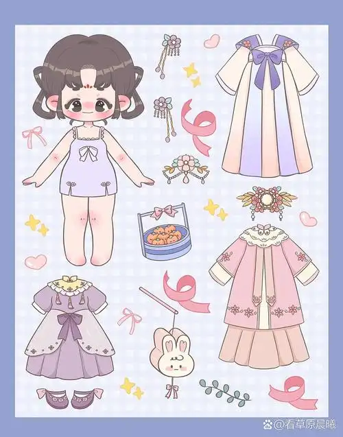 少女换装贴纸合集② | 少女换装插画