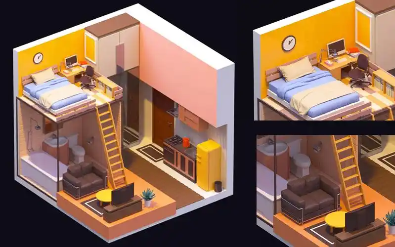 3dmax室内建模入门首选简单场景小房子教程家具床枕头床单建模过程