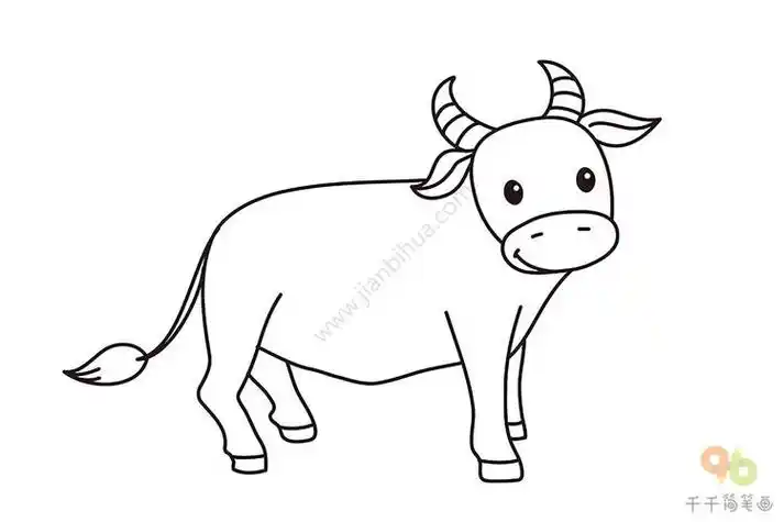 黄牛简笔画步骤图片(简笔画图片大全) -【爱个性】
