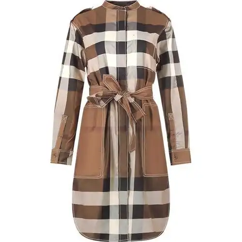 burberry博柏利女款棉质系腰衬衫式连衣裙80574391