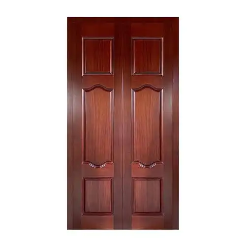 厂家直供会议室双开大门别墅大门实木沙比利进户门庭院对开烤漆门