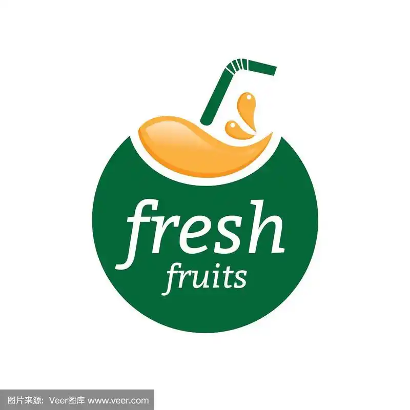 果汁标志设计概念水果和果汁图标