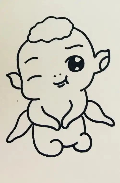 每天一张简笔画胡巴内含详细步骤