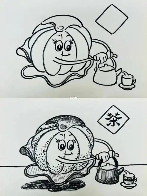 幼师简笔画水果拟人橘子