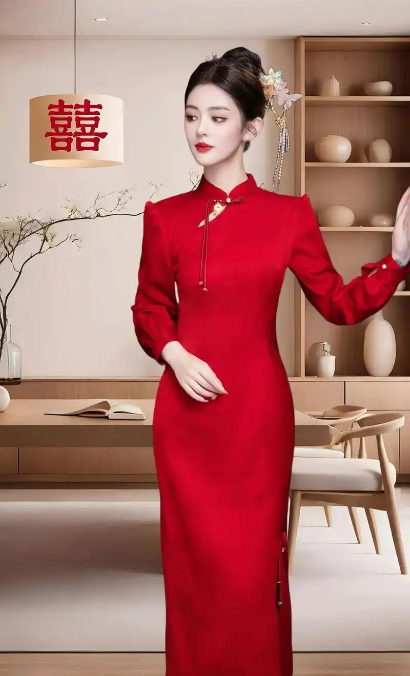 2024新款敬酒服,秋冬新娘必备!