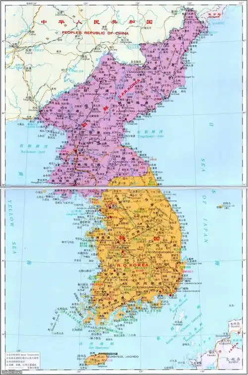 朝鲜地图高清中文版_朝鲜地图库