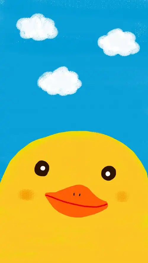 呆萌卡通动物手机壁纸呆萌卡通动物大白大黄鸭手绘