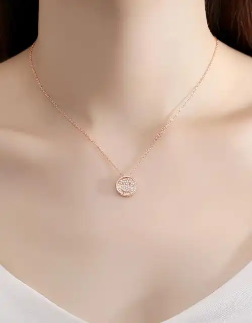 微笑纯银项链女锁骨链2021年新款潮玫瑰金小众饰品生日礼物送女友