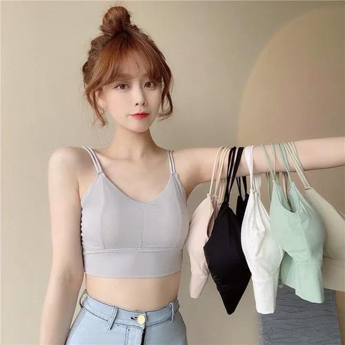 薄款冰丝吊带内衣少女学生聚拢无钢圈运动防走光抹胸美背裹胸夏季