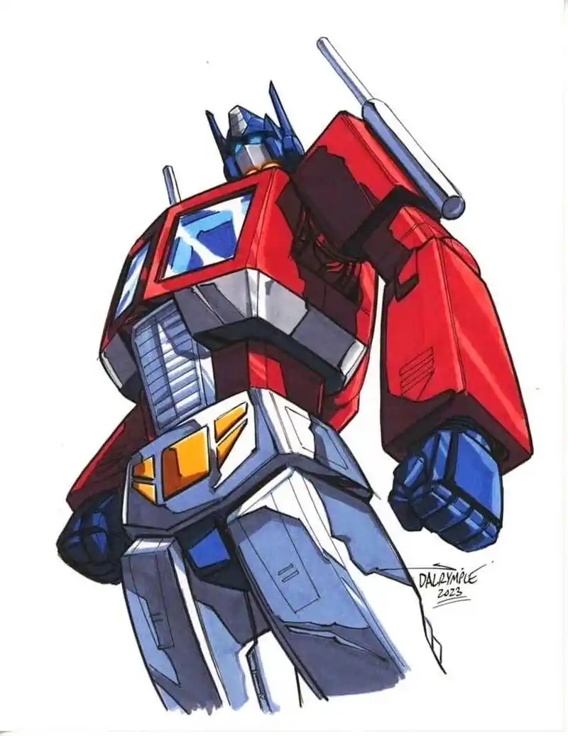 一组变形金刚汽车人领袖擎天柱插画欣赏,大哥永远是最帅的,by scott