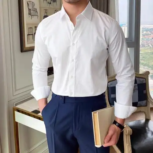职场通勤日常基础百搭男士衬衫