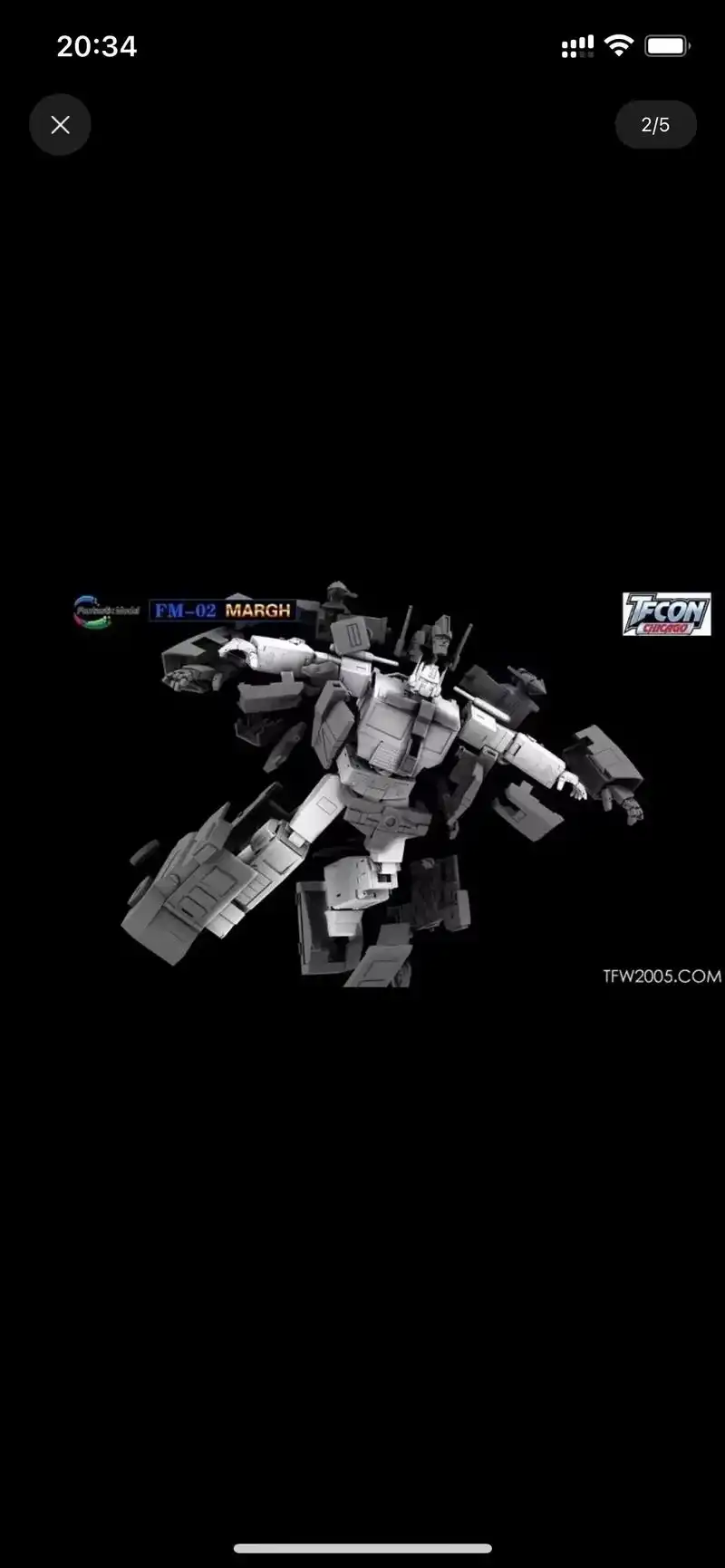 获赞 2645 关注 灰模fanstoys变形金刚 ft-fm-02马甲通天晓白色擎天柱