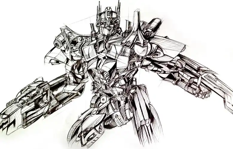 变形金刚-擎天柱(圆珠笔稿临摹)