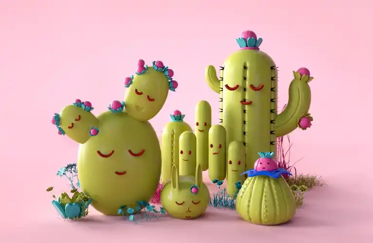 植物卡通模型展示