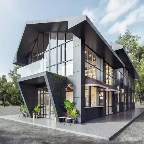 现代咖啡厅外观-3d模型-模匠网,3d模型下载,免费模型下载,国外模型