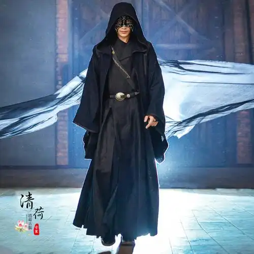 古装客服影视同款刺客黑衣人夜行棉麻武侠男侠民族服装