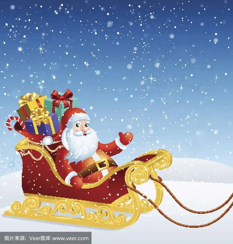 圣诞老人坐在雪橇上