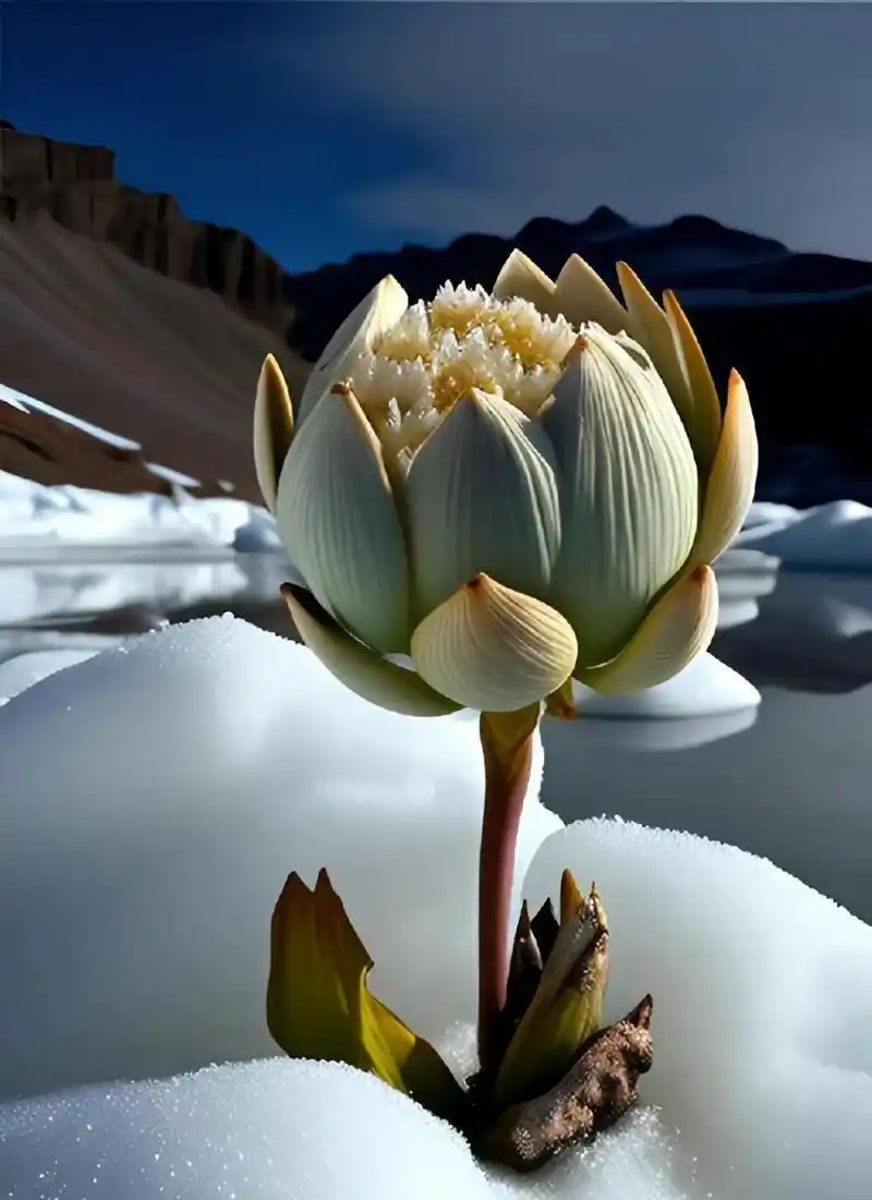 冰清玉洁的雪莲花,见着吉祥如意,好运连连.