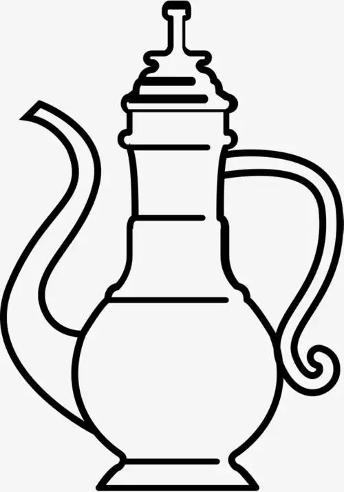 开斋节黑色线条酒壶