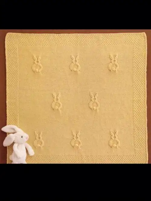 兔子小毯子棒针图解