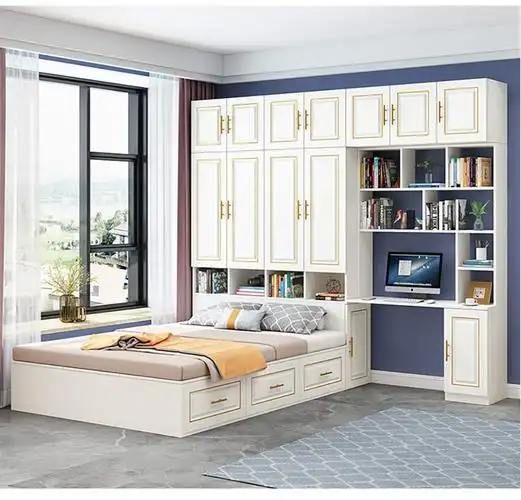 恒骏俏榻榻米床衣柜床一体带书桌可定制榻榻米高箱15米双人床小户型储