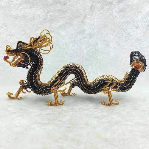 铜丝工艺品 铜丝手工编织工艺品摇钱树装饰品摆件手工龙手工凤凰孔雀