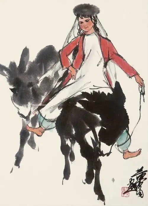 *0522 骑驴图 镜心 纸本